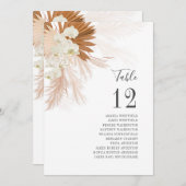 Pampas Grass Tischnummer Hochzeitsempfang (Vorne/Hinten)