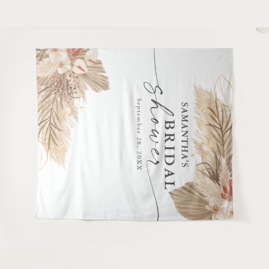 Pampas Grass Trockenes Palm Brautparty Wandteppich (Vorderseite (Horizontal))