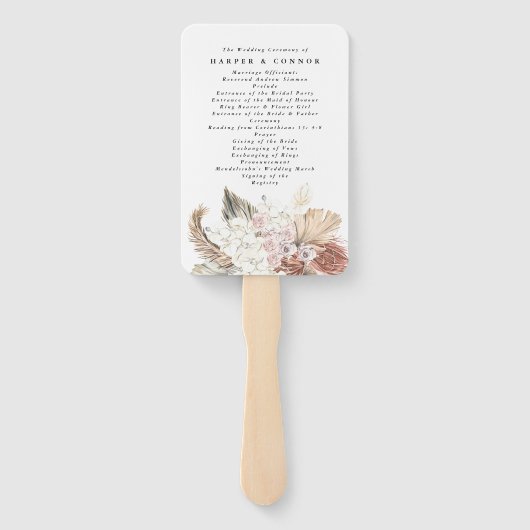 Pampas Grass Tropical Dschungel Wedding Programm Fächer (Rückseite)