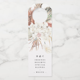 Pampas Grass Tropical Jungle Floral Wedding Flaschenanhänger