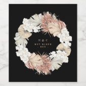 Pampas Grass Tropical Jungle Floral Wedding Weinetikett (Einzelnes Label)
