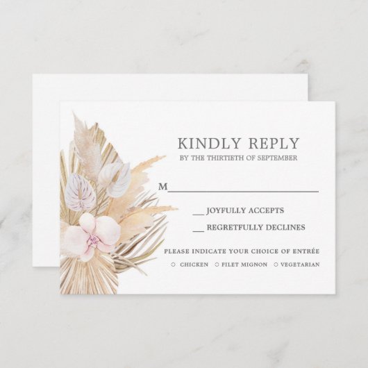 Pampas Grass UAWG wedungskarte RSVP Karte (Vorne/Hinten)