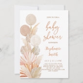 Pampas Grass und Ballons Kinderdusche Einladung (Vorderseite)