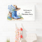 Pampas Grass und Cowboy Boots Geburtstag Banner (Insitu)