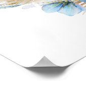 Pampas Grass und Dusty Blue Blume Hochzeit Begrüßu Poster (Ecke)