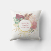 Pampas Grass und Gold Sun Mandala Jahrestag Kissen (Rückseite)