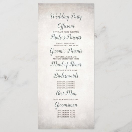 Pampas Grass und Greenery Boho Hochzeitsprogramme Programm (Rückseite)