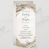 Pampas Grass und Greenery Boho Hochzeitsprogramme Programm (Vorne/Hinten)