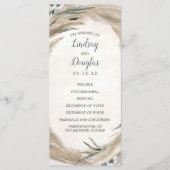 Pampas Grass und Greenery Boho Hochzeitsprogramme Programm (Vorderseite)