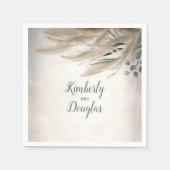 Pampas Grass und Greenery Boho Wedding Serviette (Vorderseite)