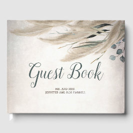 Pampas Grass und Grüne Hochzeit Gästebuch