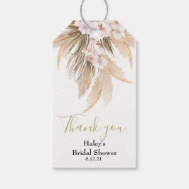 Pampas Grass und Orchid Chic Brautparty Geschenkanhänger