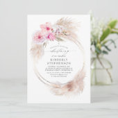 Pampas Grass und Rosa Orchideen Mädchen Christine Einladung (Stehend Vorderseite)