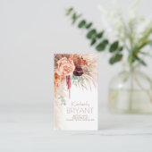 Pampas Grass und Terracotta-Blume Boho Visitenkarte (Stehend Vorderseite)