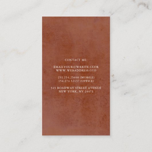 Pampas Grass und Terracotta-Blume Boho Visitenkarte (Rückseite)