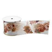 Pampas Grass und Terracotta Rost Blume Botanisch Satinband (Spule)