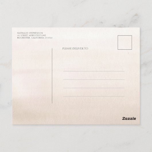 Pampas Grass und Weiße Orchideen Save the Date Postkarte (Rückseite)