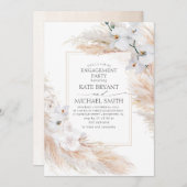 Pampas Grass und White Orchids Engagement Party Einladung (Vorne/Hinten)