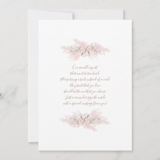 Pampas Grass Virtual Baby Duschmädchen Einladung (Rückseite)