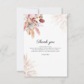 Pampas Grass Watercolor Babydusche Dankeskarte (Vorderseite)