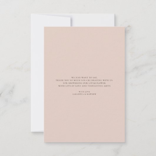 Pampas Grass Watercolor Blumenbaby-Dusche Dankeskarte (Rückseite)