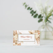 Pampas Grass Watercolor Boho Visitenkarte (Stehend Vorderseite)