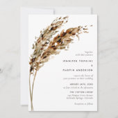 Pampas Grass Watercolor Boho Wedding Einladung (Vorderseite)