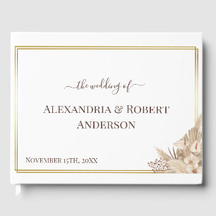 Pampas Grass Watercolor Wedding Guest Book Gästebuch