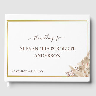 Pampas Grass Watercolor Wedding Guest Book Gästebuch