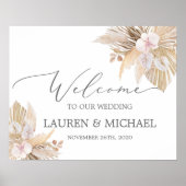 Pampas Grass Wedding Begrüßungszeichen Poster (Vorne)