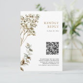 Pampas Grass Wedding Boho QR Code UAWG RSVP Karte (Stehend Vorderseite)