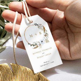 Pampas Grass Wedding Boho Terracotta Monogram Chic Geschenkanhänger