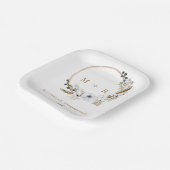 Pampas Grass Wedding Boho Terracotta Monogram Pappteller (Gewinkelt)