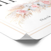 Pampas Grass Wedding Cards und Geschenke-Zeichen Poster (Ecke)