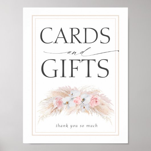 Pampas Grass Wedding Cards und Geschenke-Zeichen Poster (Vorne)