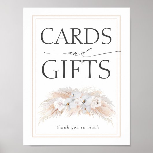 Pampas Grass Wedding Cards und Geschenke-Zeichen Poster (Vorne)