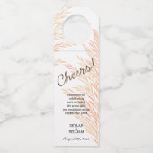 Pampas Grass Wedding Chic Reversible Cheers Flaschenanhänger (Vorderseite)