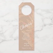 Pampas Grass Wedding Chic Reversible Cheers Flaschenanhänger (Rückseite)