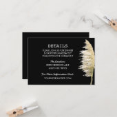 Pampas Grass Wedding Details Flat Card Karte (Vorderseite/Rückseite Beispiel)