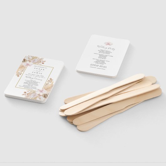 Pampas Grass Wedding Fächer (Non-assembled)