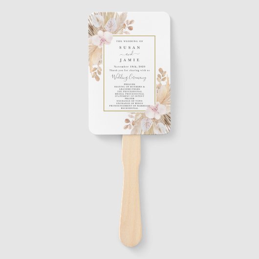 Pampas Grass Wedding Fächer (Vorderseite)