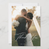 Pampas Grass Wedding Foto Dankeskarte (Vorderseite)