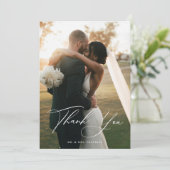 Pampas Grass Wedding Foto Dankeskarte (Stehend Vorderseite)