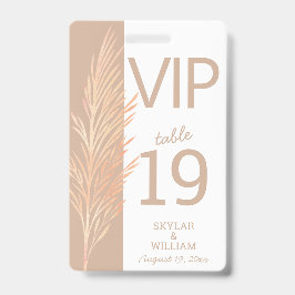 Pampas Grass Wedding Fun VIP Creative Platzkarte Ausweis