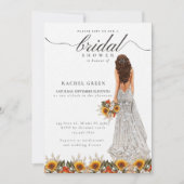 Pampas Grass Wedding Gown Boho Brautparty Einladung (Vorderseite)