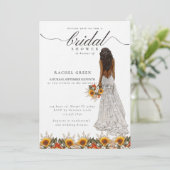 Pampas Grass Wedding Gown Boho Brautparty Einladung (Stehend Vorderseite)