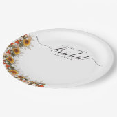 Pampas Grass Wedding Gown Boho Brautparty Pappteller (Schrägansicht)