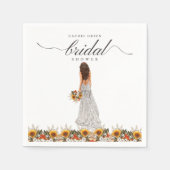 Pampas Grass Wedding Gown Boho Brautparty Serviette (Vorderseite)