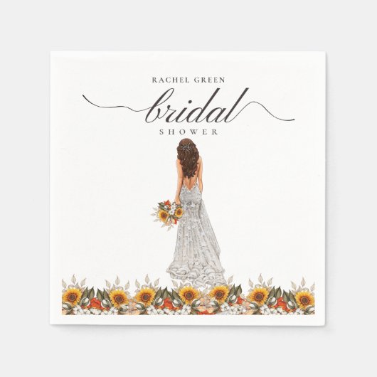 Pampas Grass Wedding Gown Boho Brautparty Serviette (Vorderseite)