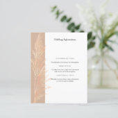 Pampas Grass Wedding Guest Info Willkommensbrief (Stehend Vorderseite)